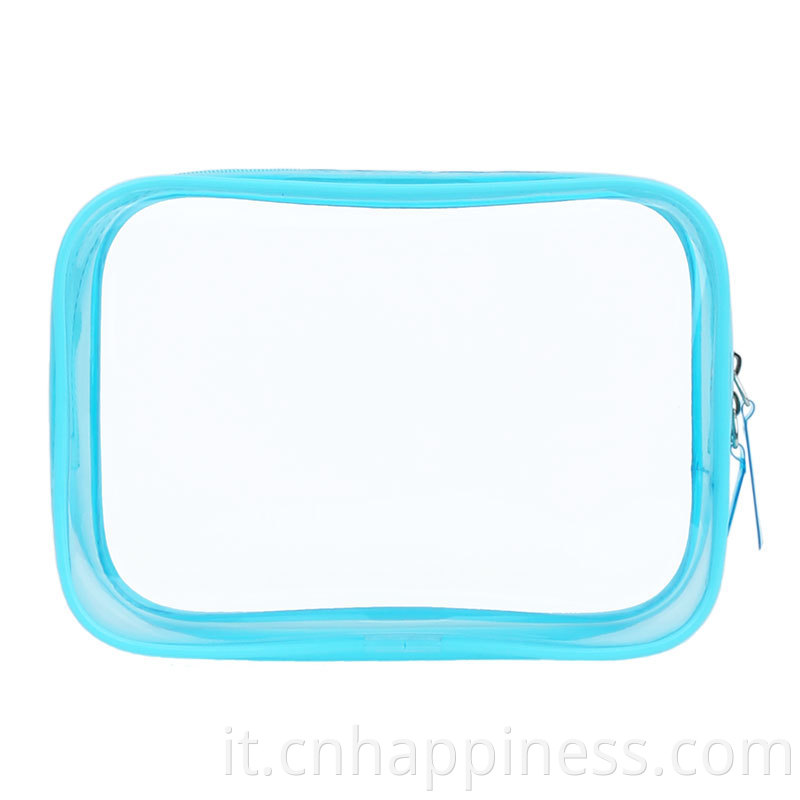 Logo personalizzato impermeabile in PVC Transparent Cust zip rotpe Viaggio per sacche da toilette rosa Mashi